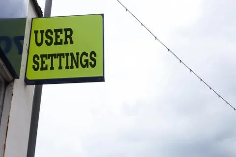 Word writing text User Settings. Business concept for Configuration of Stock Photos