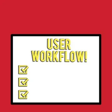 Word writing text User Workflow. Business concept for orchestrated and Illustrazione stock
