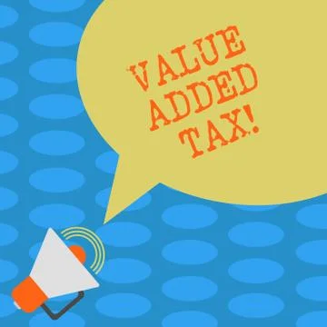Word writing text Value Added Tax. Business concept for Amount of money added to 스톡 일러스트