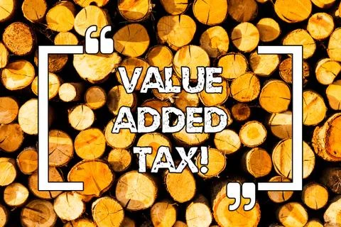 Word writing text Value Added Tax. Business concept for Amount of money added to Stock Photos