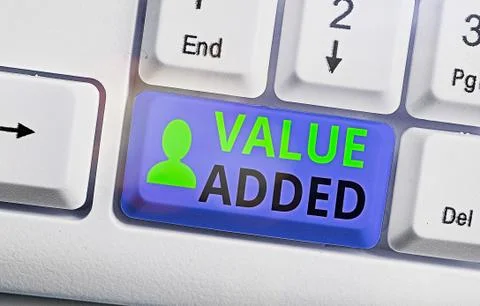 Word writing text Value Added. Business concept for the extra value created over Stock Photos