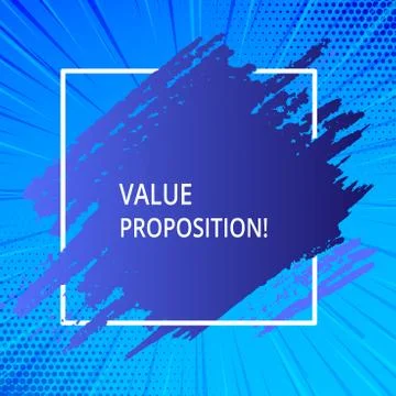 Word writing text Value Proposition. Business concept for innovation service Stock Illustration