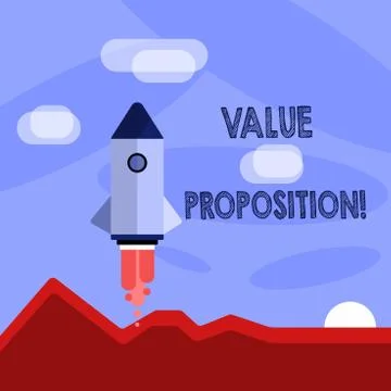 Word writing text Value Proposition. Business concept for innovation service Illustrazione stock