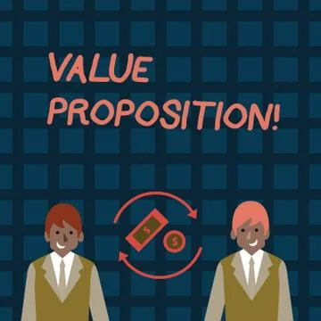 Word writing text Value Proposition. Business concept for innovation service 스톡 일러스트