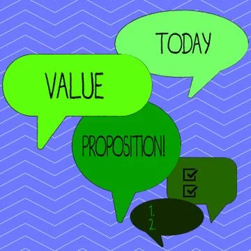 Word writing text Value Proposition. Business concept for innovation service 库存插图