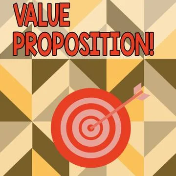 Word writing text Value Proposition. Business concept for innovation service Illustrazione stock
