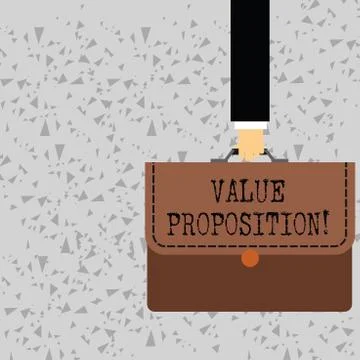 Word writing text Value Proposition. Business concept for innovation service Illustrazione stock