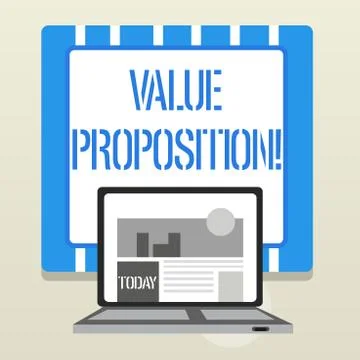 Word writing text Value Proposition. Business concept for innovation service 스톡 일러스트