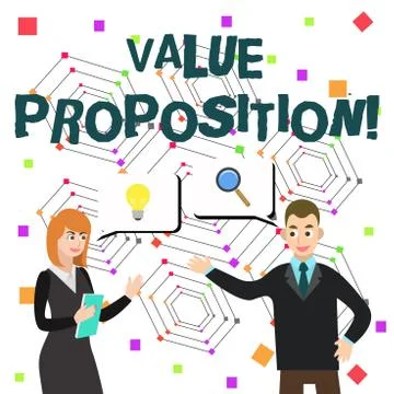 Word writing text Value Proposition. Business concept for innovation service Illustrazione stock