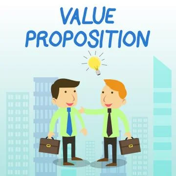 Word writing text Value Proposition. Business concept for feature intended to Stock Illustration