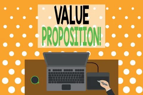 Word writing text Value Proposition. Business concept for feature intended to Stock Illustration
