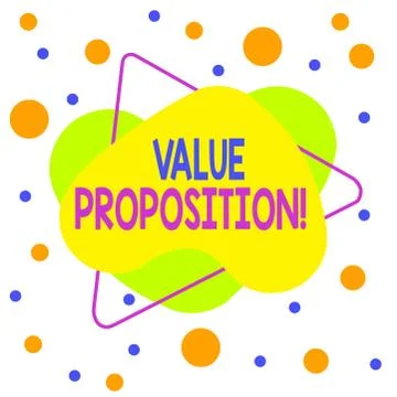 Word writing text Value Proposition. Business concept for feature intended to Stock Illustration