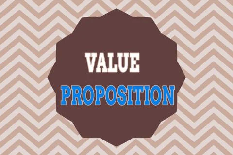 Word writing text Value Proposition. Business concept for innovation service Stock Illustration