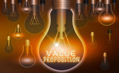 Word writing text Value Proposition. Business concept for feature intended to Stock Illustration