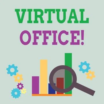 Word writing text Virtual Office. Business concept for Mobile workenvironment Illustrazione stock