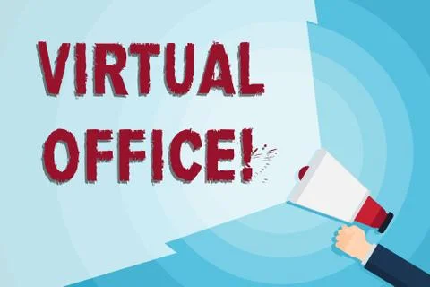 Word writing text Virtual Office. Business concept for Mobile workenvironment 스톡 일러스트