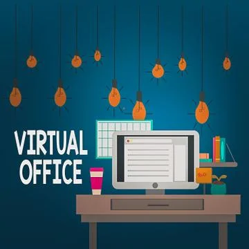 Word writing text Virtual Office. Business concept for operational domain of any Stock Illustration