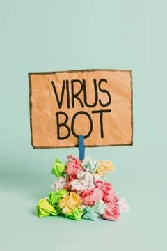 Word writing text Virus Bot. Business concept for malicious selfpropagating 库存照片