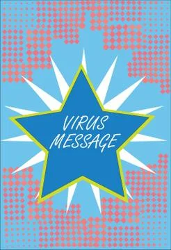 Word writing text Virus Message. Business concept for Malicious software program Ilustración de archivo
