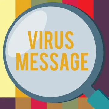 Word writing text Virus Message. Business concept for Malicious software program Stock-Illustration