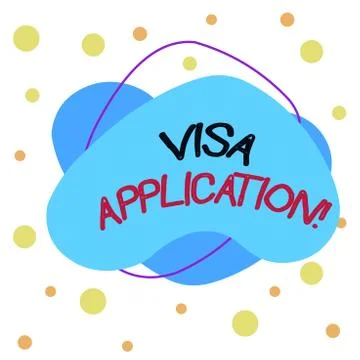Word writing text Visa Application. Business concept for Form to ask permission Illustrazione stock