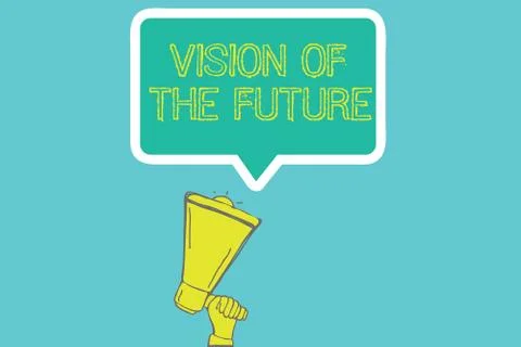 Word writing text Vision Of The Future. Business concept for Seeing something Stock Illustration