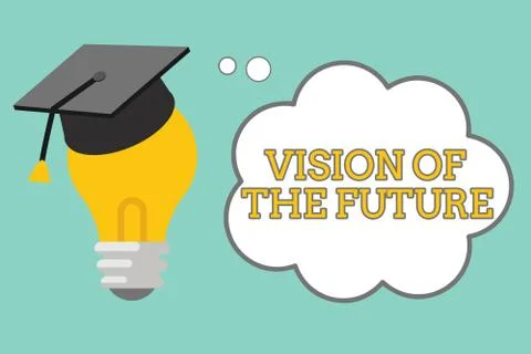 Word writing text Vision Of The Future. Business concept for Seeing something Illustrazione stock