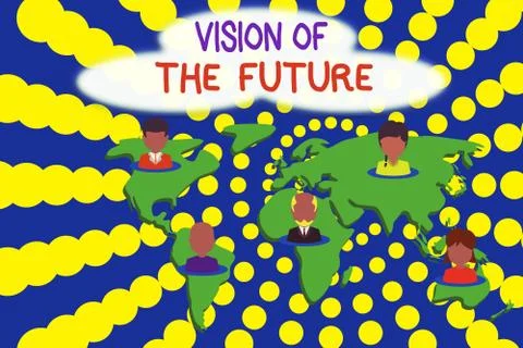 Word writing text Vision Of The Future. Business concept for Seeing something Stock Illustration