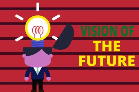 Word writing text Vision Of The Future. Business concept for Seeing something Illustrazione stock