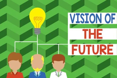 Word writing text Vision Of The Future. Business concept for Seeing something Illustrazione stock