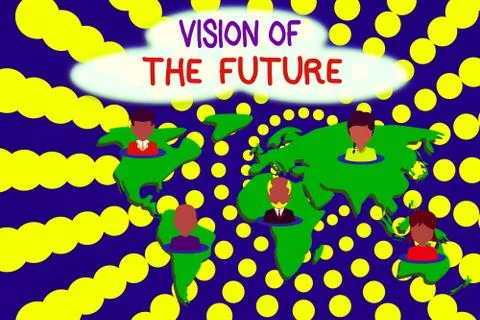 Word writing text Vision Of The Future. Business concept for Seeing something Illustrazione stock
