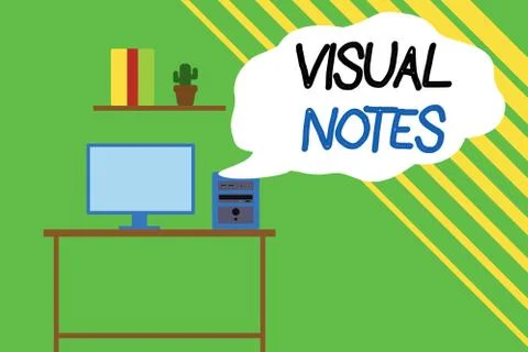 Word writing text Visual Notes. Business concept for process of representing Stock Illustration