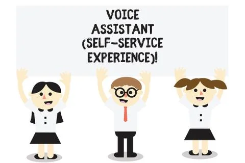 Word writing text Voice Assistant Self Service Experience. Business concept for Stock Illustration