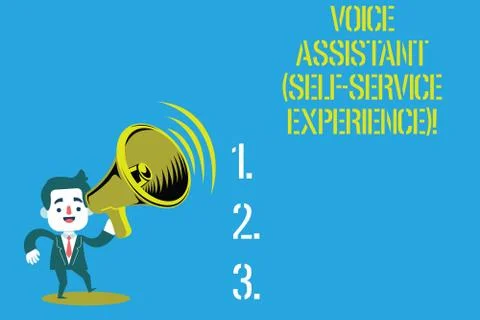 Word writing text Voice Assistant Self Service Experience. Business concept for Stock Illustration