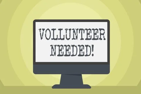 Word writing text Volunteer Needed. Business concept for need work for Stock Illustration