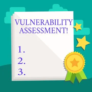 Word writing text Vulnerability Assessment. Business concept for defining ide Illustrazione stock