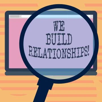 Word writing text We Build Relationships. Business concept for develop mutual 스톡 일러스트