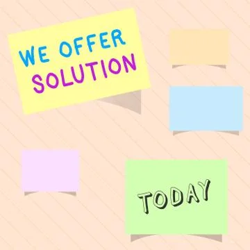 Word writing text We Offer Solution. Business concept for Provide products or Stock Illustration