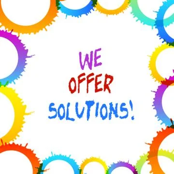 Word writing text We Offer Solutions. Business concept for way to solve problem イラスト素材