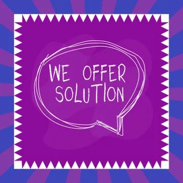 Word writing text We Offer Solution. Business concept for Provide products or Stock Illustration