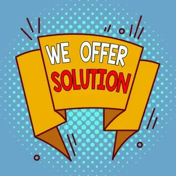 Word writing text We Offer Solution. Business concept for Provide products or Stock Illustration