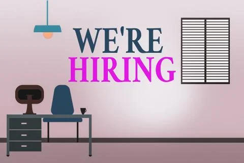 Word writing text We Re Hiring. Business concept for process of reviewing Stock Illustration