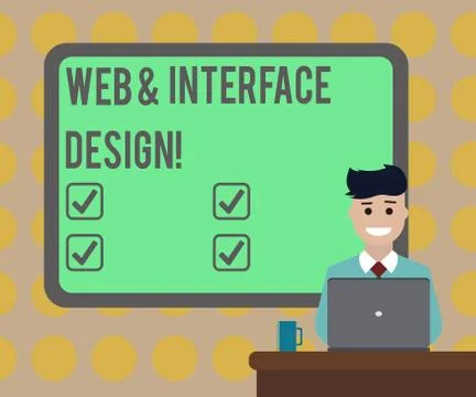 Word writing text Web And Interface Design. Business concept for Website Stock Illustration