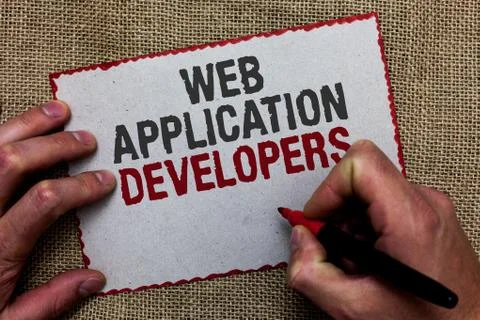 Word writing text Web Application Developers. Business concept for Internet Stock Photos