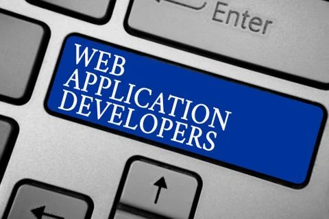 Word writing text Web Application Developers. Business concept for Internet Stock Photos
