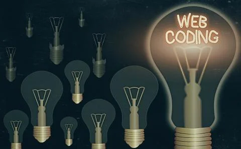 Word writing text Web Coding. Business concept for work involved in developing a Illustrazione stock