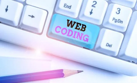 Word writing text Web Coding. Business concept for work involved in developing a Stock-Fotos