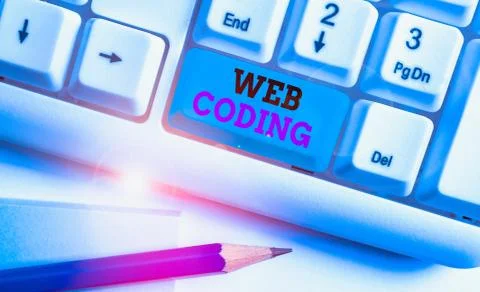 Word writing text Web Coding. Business concept for work involved in developing a Foto stock