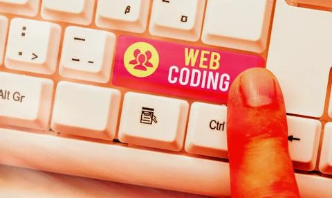 Word writing text Web Coding. Business concept for a system of symbols and rules Stock Photos