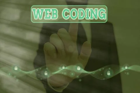 Word writing text Web Coding. Business concept for a system of symbols and rules Foto stock